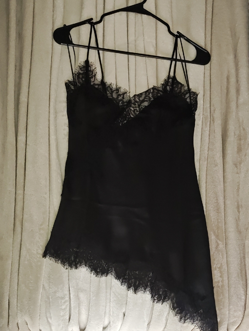 Black Lace Trim Slip Top